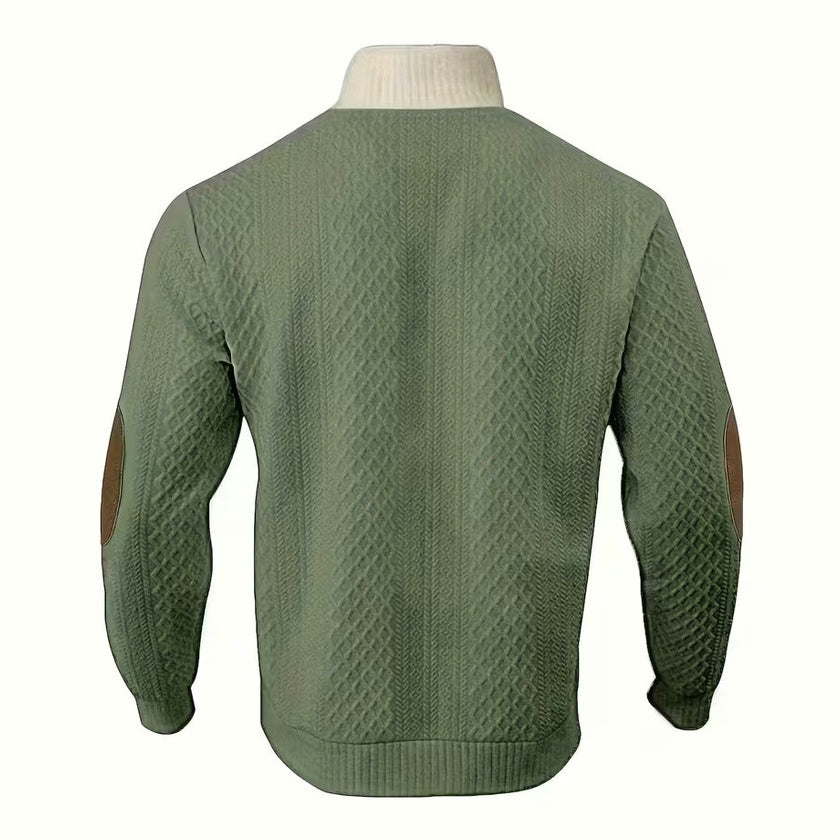 Heritage Button-Neck Knit Sweatshirt