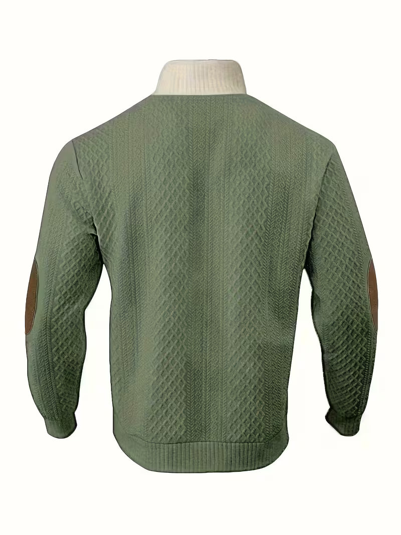 Heritage Button-Neck Knit Sweatshirt