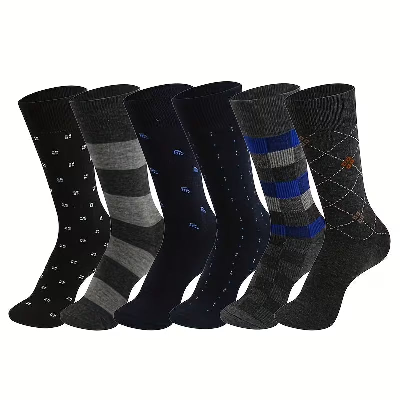 Drayton Thermal Stripe Cotton Crew Socks — 6-Pack