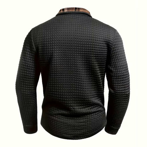 Arden Waffle-Knit Long Sleeve Polo