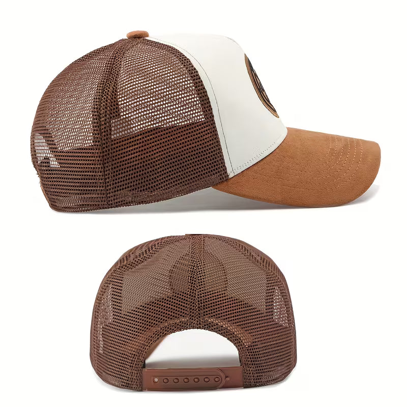 Compass Patch Suede-Brim Trucker Cap