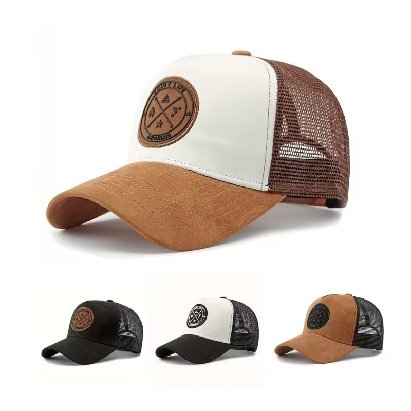 Compass Patch Suede-Brim Trucker Cap