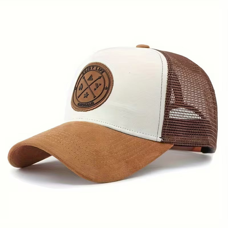Compass Patch Suede-Brim Trucker Cap