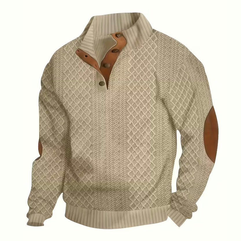 Pearson’s Button-Neck Textured Knit Shirt