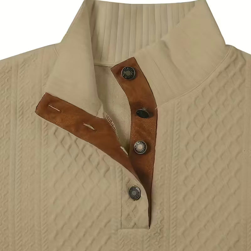 Pearson’s Button-Neck Textured Knit Shirt