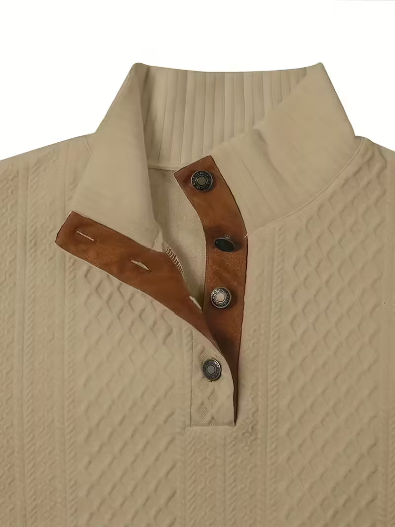 Pearson’s Button-Neck Textured Knit Shirt